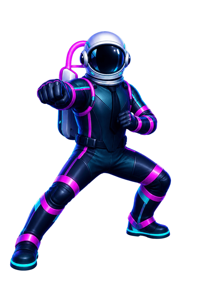 The Novera astronaut in a fighting stance, ready to take on technical debt